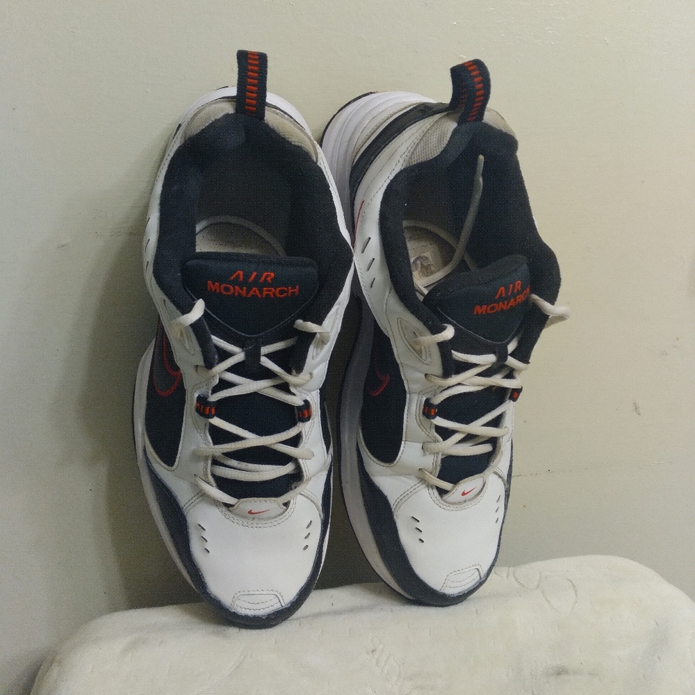 Mens Nike Air Monarch IV 415445-101 Black and White Sneakers Size 14 - Picture 13 of 16